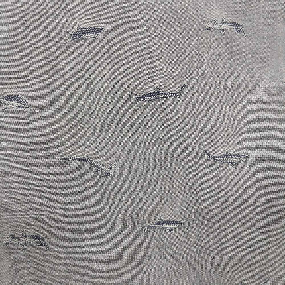 Tori Richard Button Up Shirt Mens Gray Shark Print Short Sleeve Cotton - Picture 7 of 9